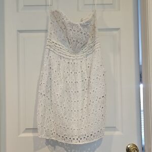 American Rag White Eyelet Lace Mini Dress